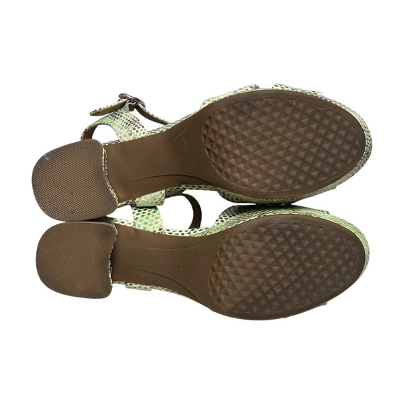 Aerosoles Cosmos Sandals Size 8.5 Gleam Snake Print Leather Platform Block Heel - Picture 7 of 12